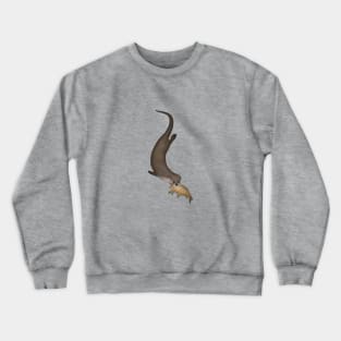 North American River Otter & Fish Crewneck Sweatshirt